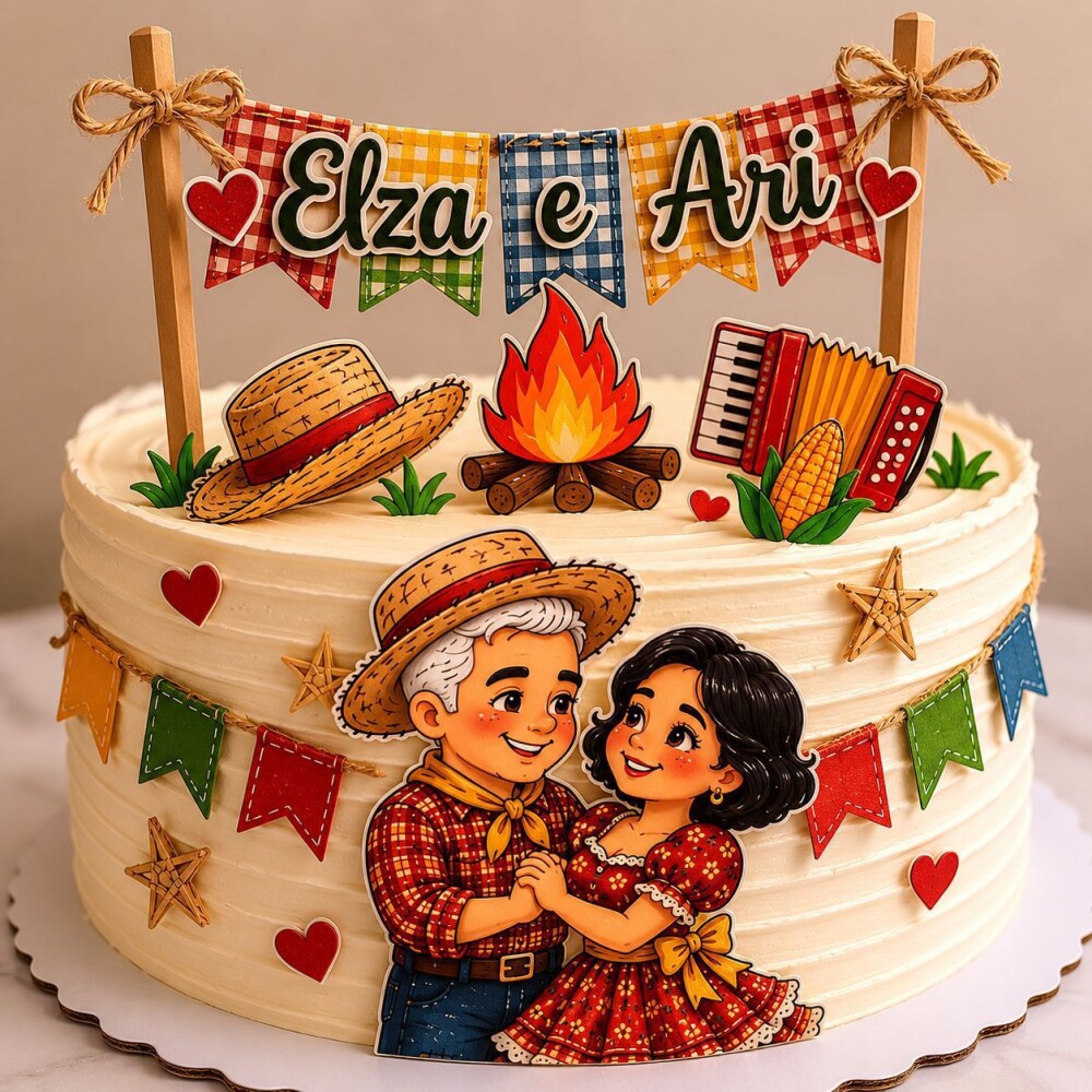 Topo de Bolo Festa Junina 106 Studio/PDF/PNG