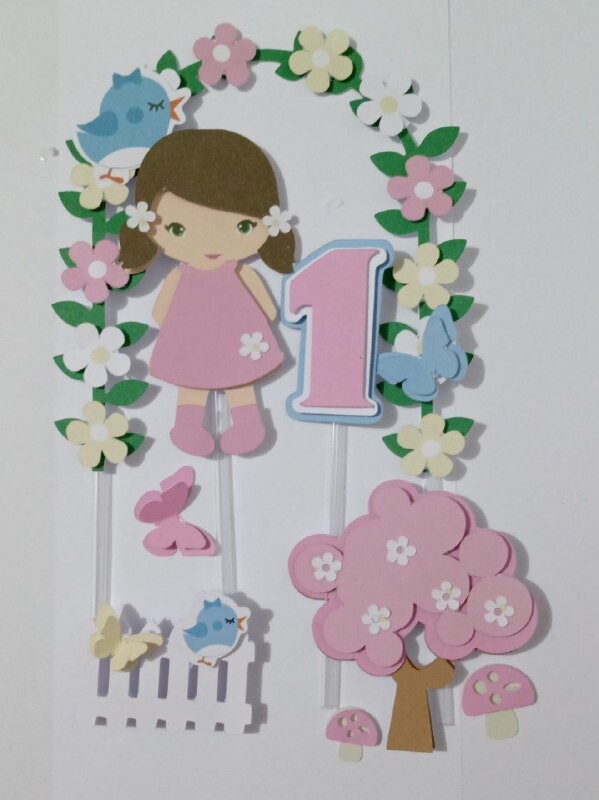 Topo de Bolo Jardim Encantado 43 Somente Studio