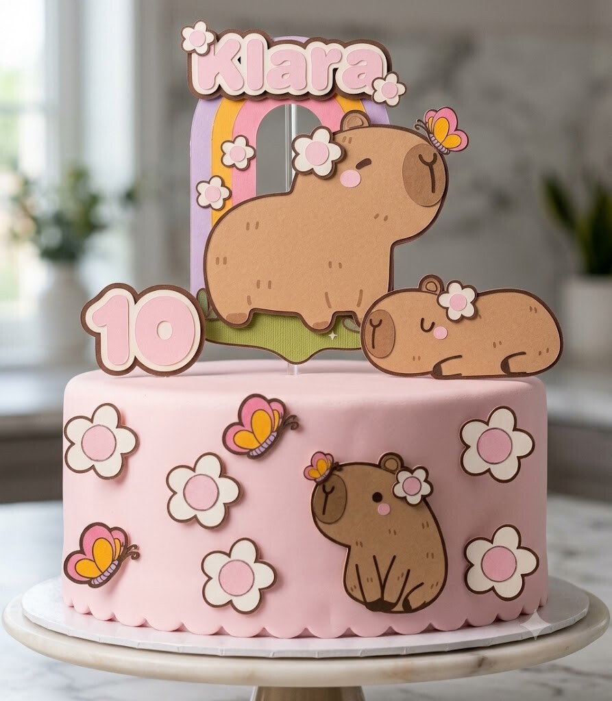 Arquivo de Corte Topo de Bolo Capivara 09 Somente Studio