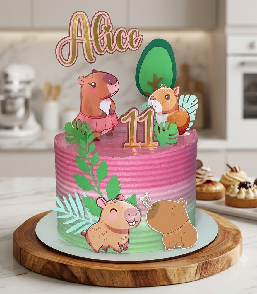 Arquivo de Corte Topo de Bolo Capivara 11 Somente Studio