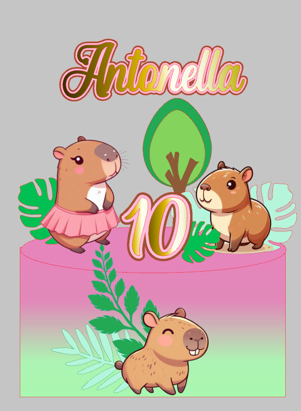 Arquivo de Corte Topo de Bolo Capivara 11 Somente Studio