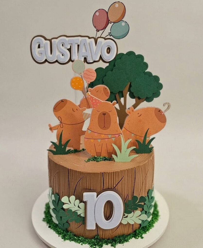 Arquivo de Corte Topo de Bolo Capivara 14 Somente Studio