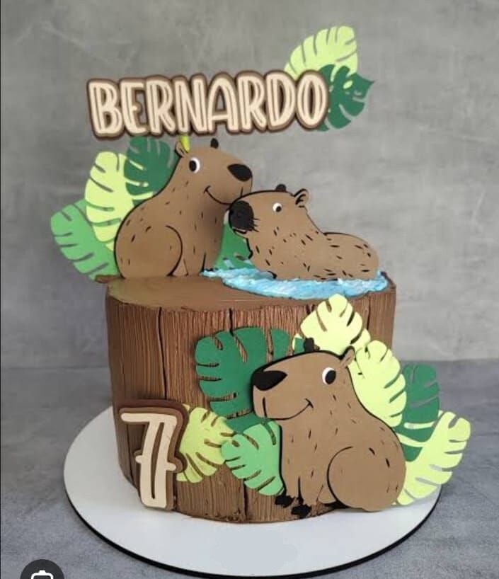 Arquivo de Corte Topo de Bolo Capivara 16 Somente Studio
