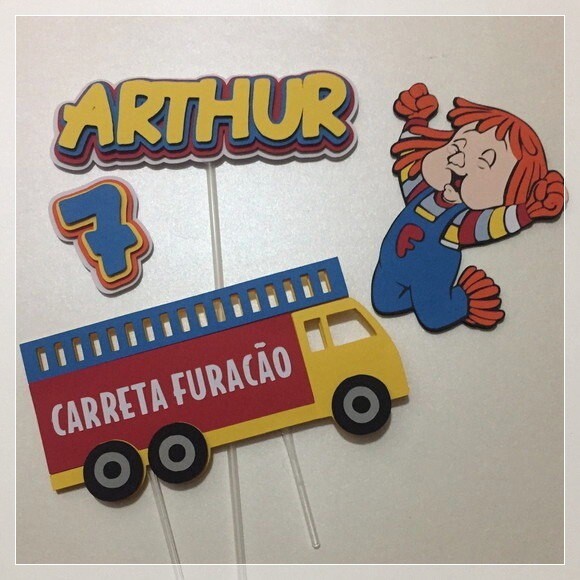 Topo de Bolo Carreta Furacão 01 Somente Studio