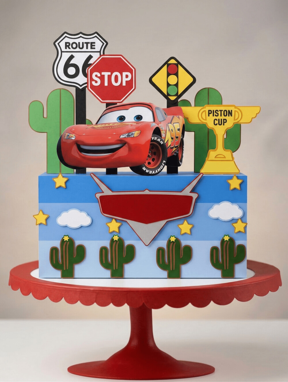 Topo de Bolo Carros Disney 06 Somente Studio
