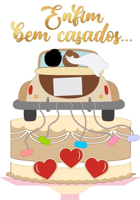 Topo de Bolo Casamento 02 Somente Studio