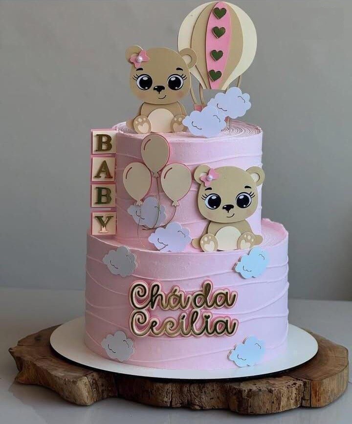 Topo de Bolo Chá de Bebê 12 Somente Studio