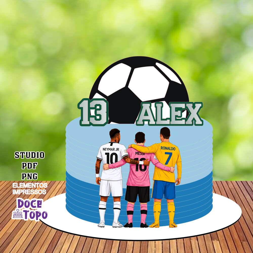 Topo de Bolo Futebol - Craques Studio/PDF/PNG