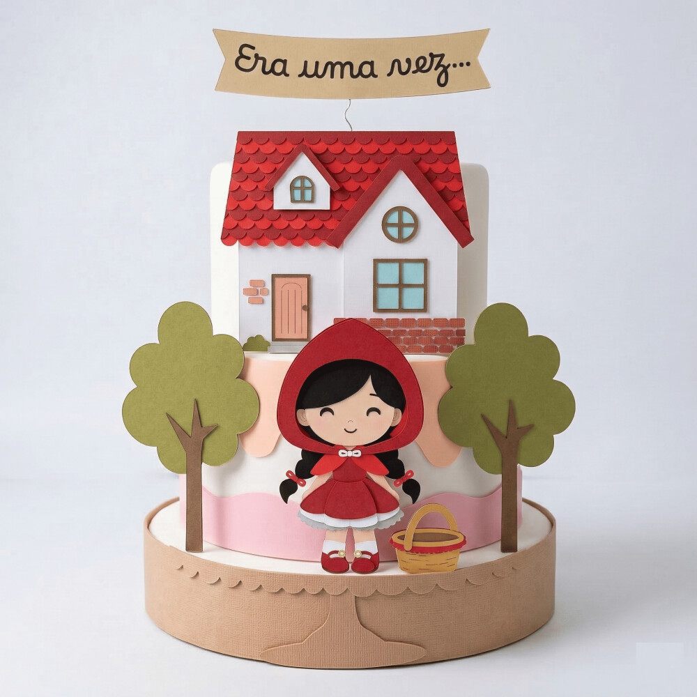Topo de Bolo Chapeuzinho Vermelho 06 Somente Studio