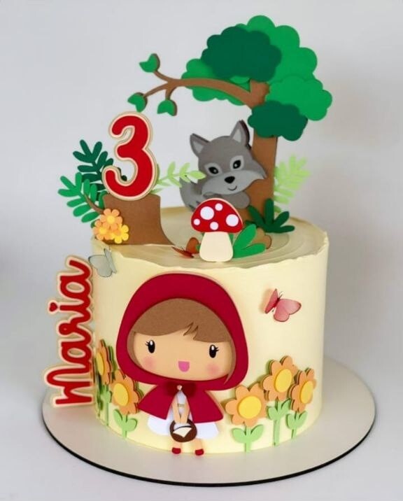 Topo de Bolo Chapeuzinho Vermelho 13 Somente Studio