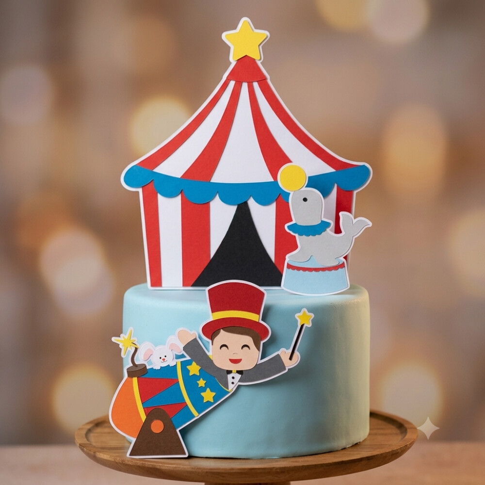 Topo de Bolo Circo 20 Somente Studio