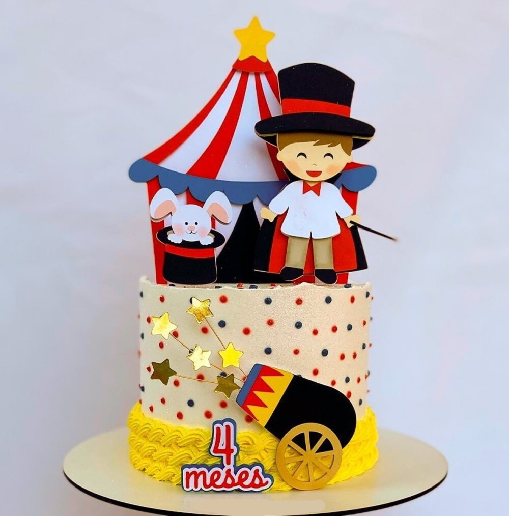 Topo de Bolo Circo 26 Somente Studio