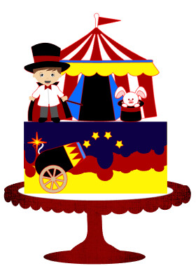 Topo de Bolo Circo 26 Somente Studio