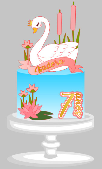 Topo de Bolo Cisne 02 Somente Studio