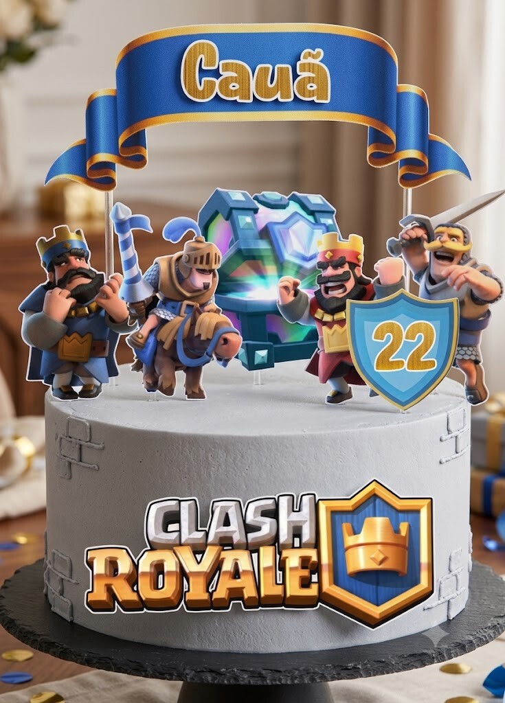 Topo de Bolo Clash Royale 03 Somente Studio