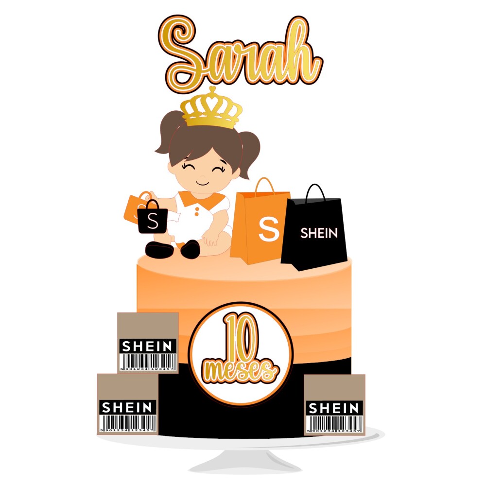 Topo de Bolo Compras Shein 01 Somente Studio