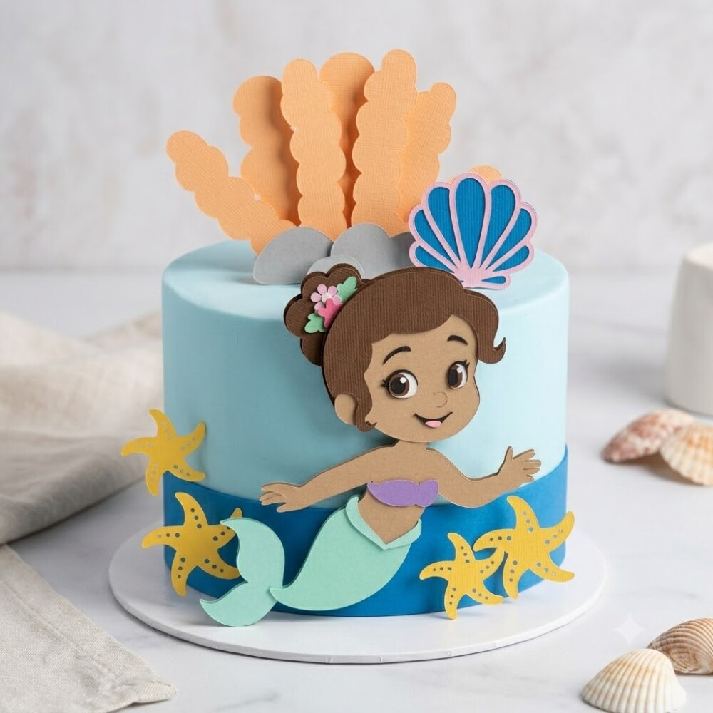 Topo de Bolo Ariel 16 Pequena Sereia Somente Studio
