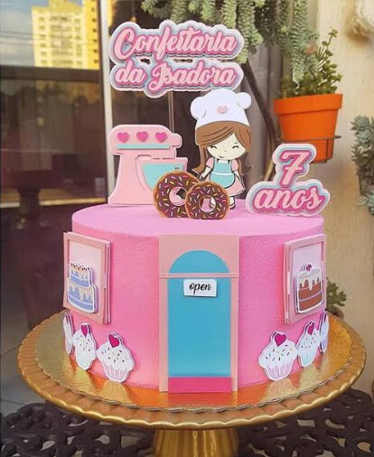 Topo de Bolo Confeitaria 03 Somente Studio