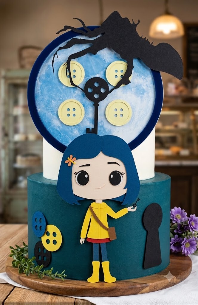 Topo de Bolo Coraline 02 Somente Studio