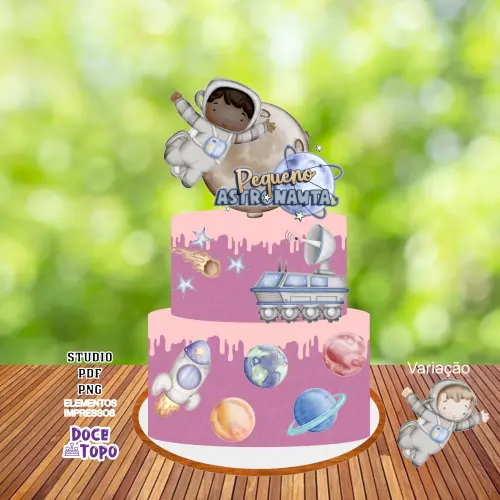 Topo de Bolo Astronauta 13 Studio/PDF/PNG