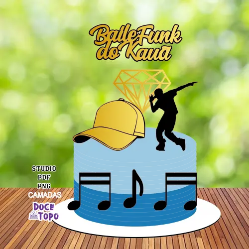 Topo de Bolo Baile Funk Studio/PDF/PNG