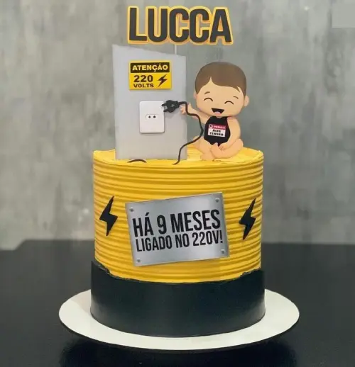 Topo de Bolo Bebê 220V Studio/PDF/PNG