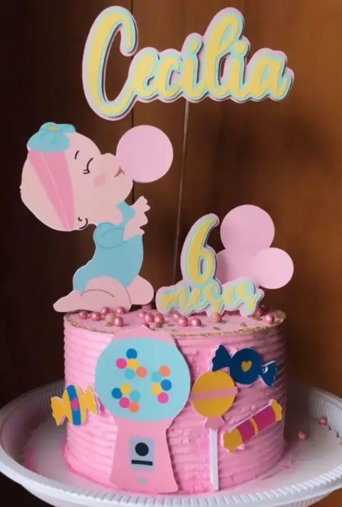 Topo de Bolo Bebê Chiclete Studio/PDF/PNG