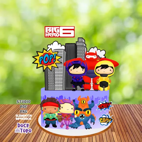 Topo de Bolo Big Hero 01 Studio/PDF/PNG