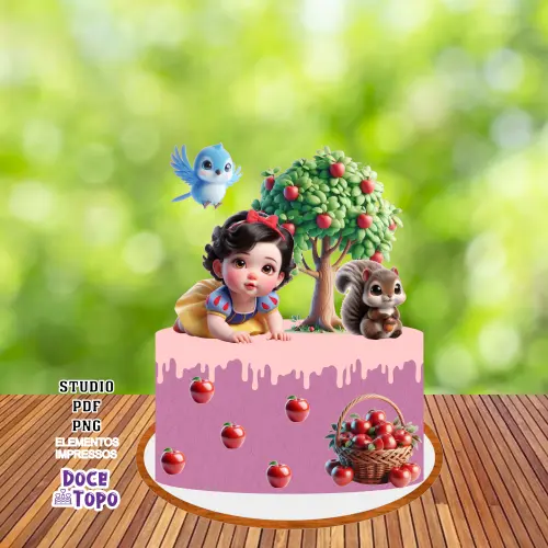 Topo de Bolo Branca de Neve 14 Studio/PDF/PNG