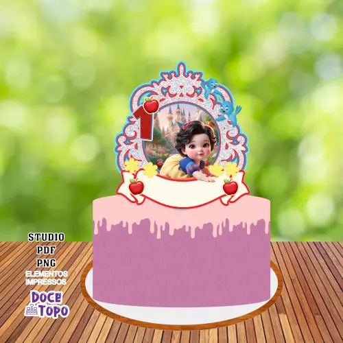 Topo de Bolo Branca de Neve 15 Studio/PDF/PNG