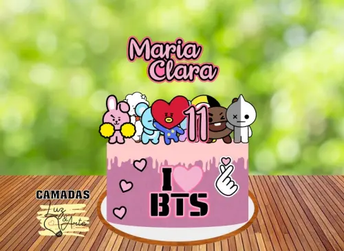 Topo de Bolo BTS BT21 Studio/PDF