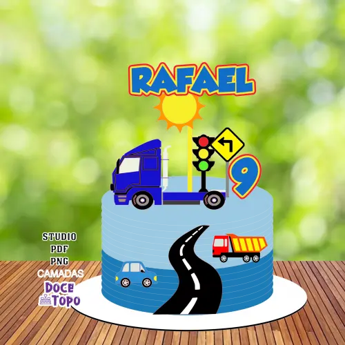 Topo de Bolo Caminhão 04 Studio/PDF/PNG