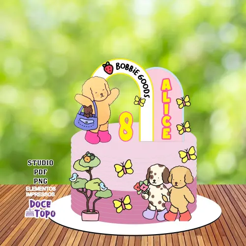 Topo de Bolo Bobbie Goods 02 Studio/PDF/PNG