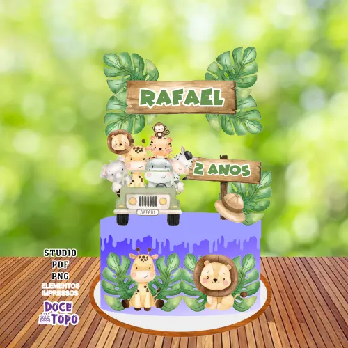 Topo de Bolo Safari 01 Studio/PDF/PNG