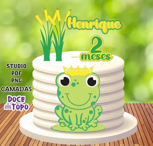 Topo de Bolo Sapinho 01 Studio/PDF/PNG