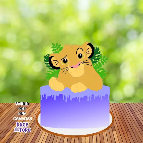 Topo de Bolo Simba 02 Studio/PDF/PNG