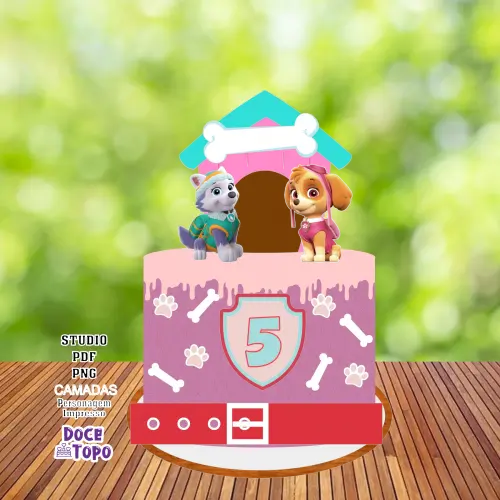 Topo de Bolo Skye e Everest 01 Studio/PDF/PNG