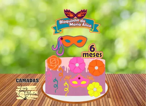 Topo de Bolo Carnaval 01 Studio/PDF