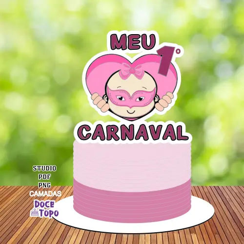Topo de Bolo Carnaval 03 Studio/PDF/PNG