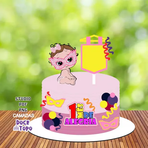 Topo de Bolo Carnaval 04 Studio/PDF/PNG