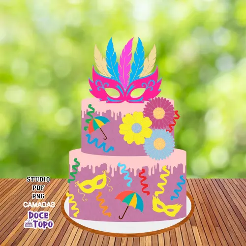 Topo de Bolo Carnaval 07 Studio/PDF/PNG