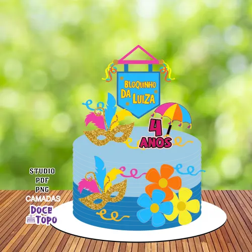 Topo de Bolo Carnaval 08 Studio/PDF/PNG