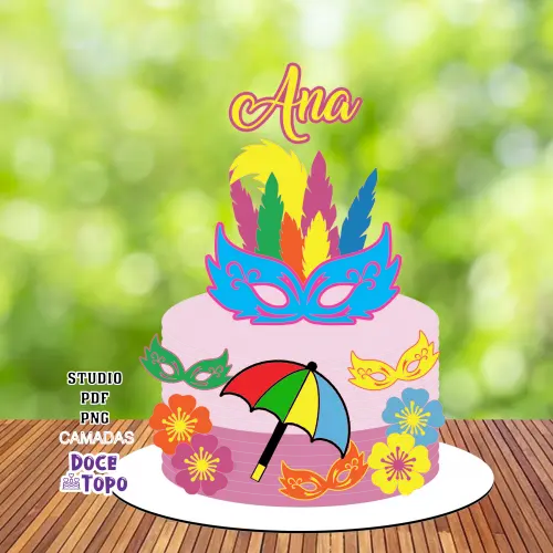 Topo de Bolo Carnaval 09 Studio/PDF/PNG