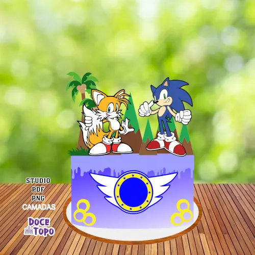 Topo de Bolo Sonic 05 Studio/PDF/PNG