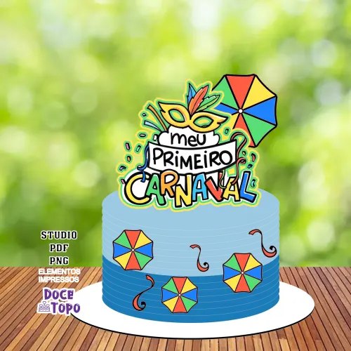 Topo de Bolo Carnaval 12 Studio/PDF/PNG