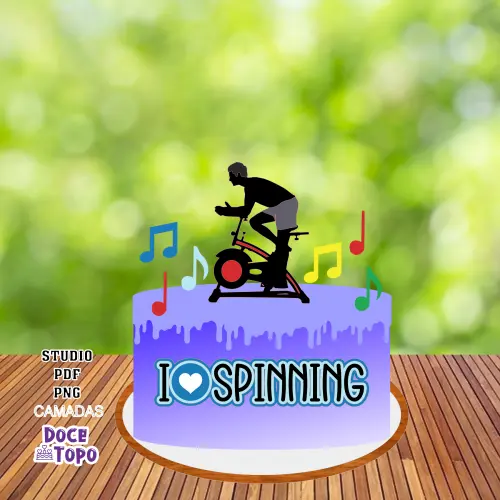 Topo de Bolo Spinning 02 Studio/PDF/PNG