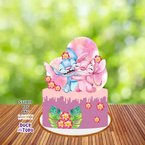 Topo de Bolo Stitch 02 Studio/PDF/PNG