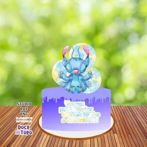 Topo de Bolo Stitch 03 Studio/PDF/PNG