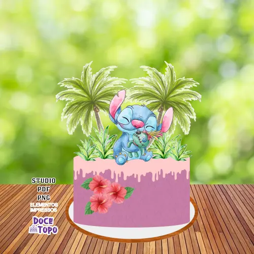 Topo de Bolo Stitch 04 Studio/PDF/PNG