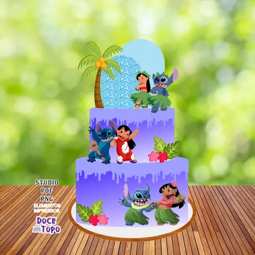 Topo de Bolo Stitch 05 Studio/PDF/PNG